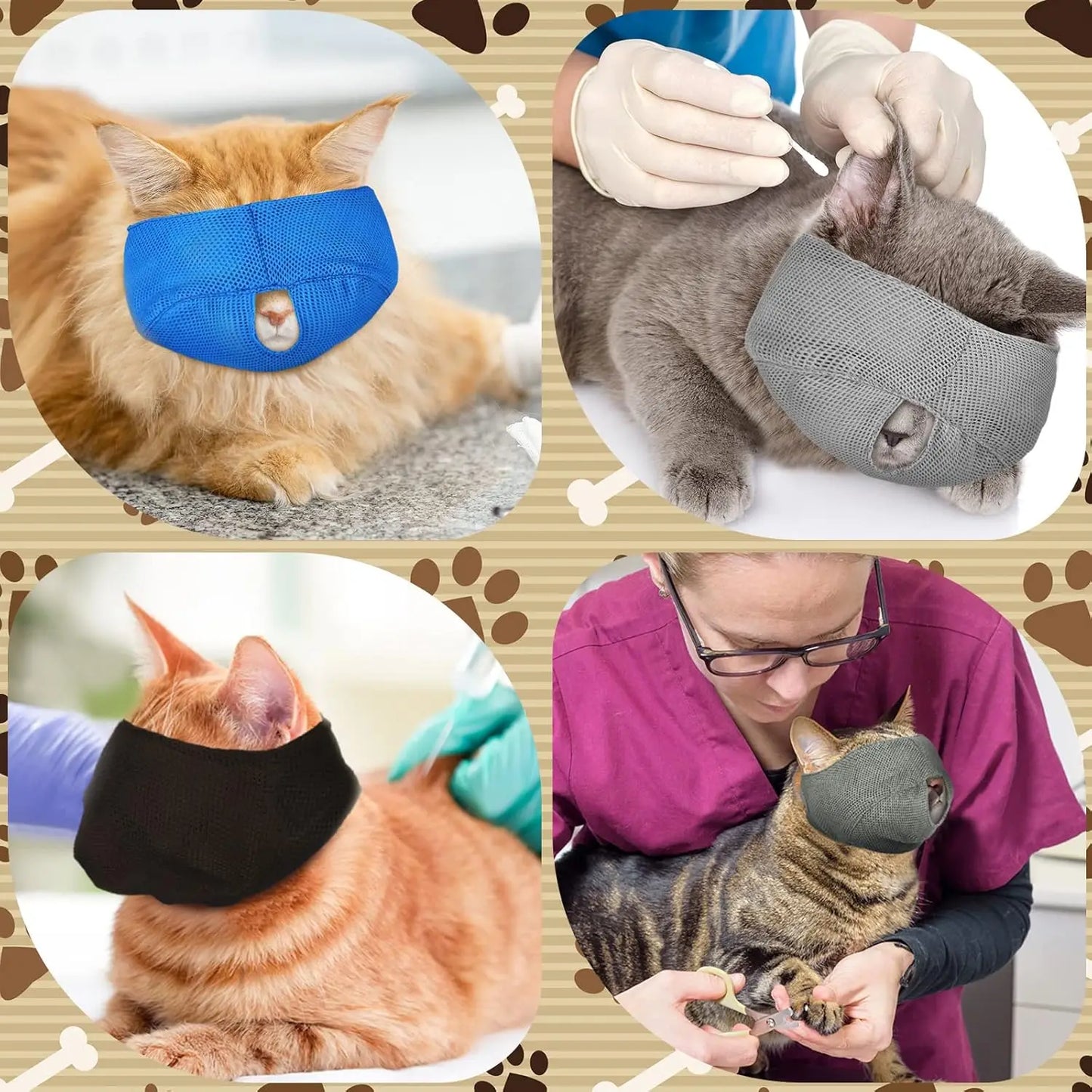Breathable Cat Muzzle – Stress-Free Grooming & Vet Visits! - Big Cart Sky