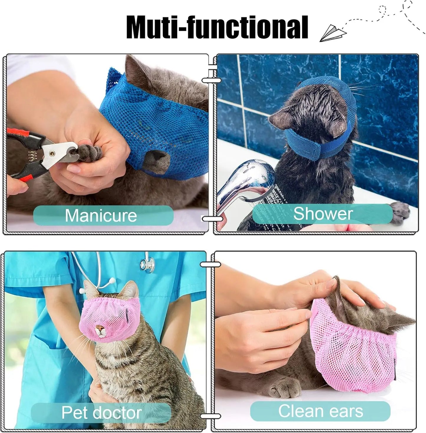 Breathable Cat Muzzle – Stress-Free Grooming & Vet Visits! - Big Cart Sky
