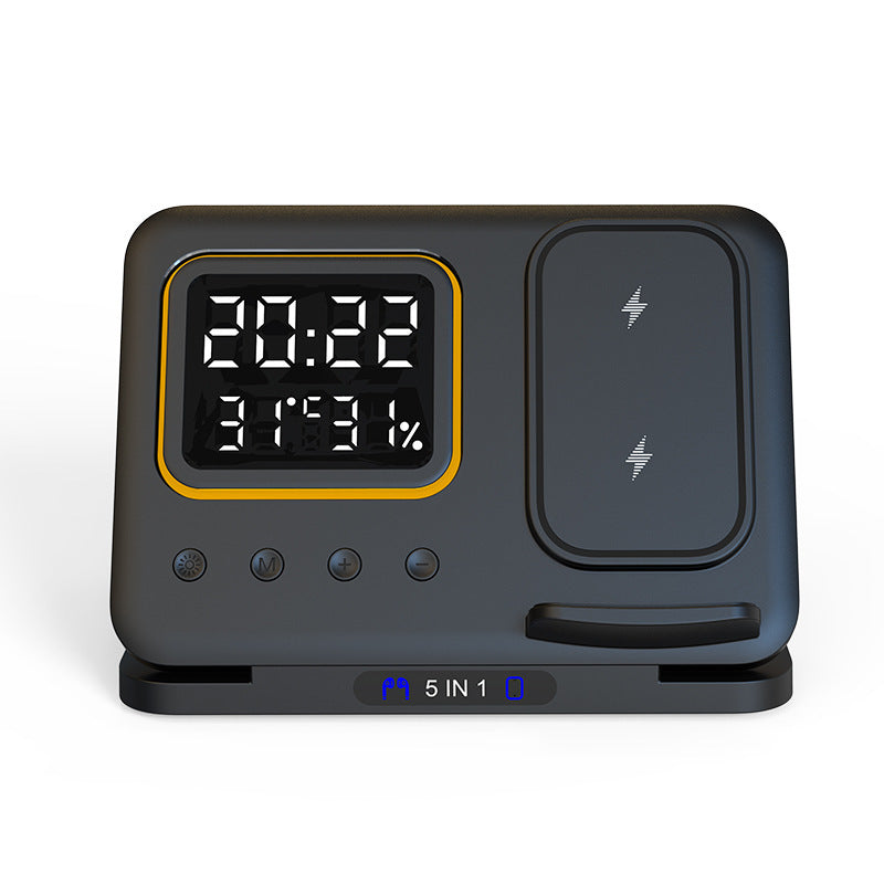 15W Wireless Chargers Stand 5 In1 LED Digital Alarm Clock Fast Charging Dock Station - Big Cart Sky