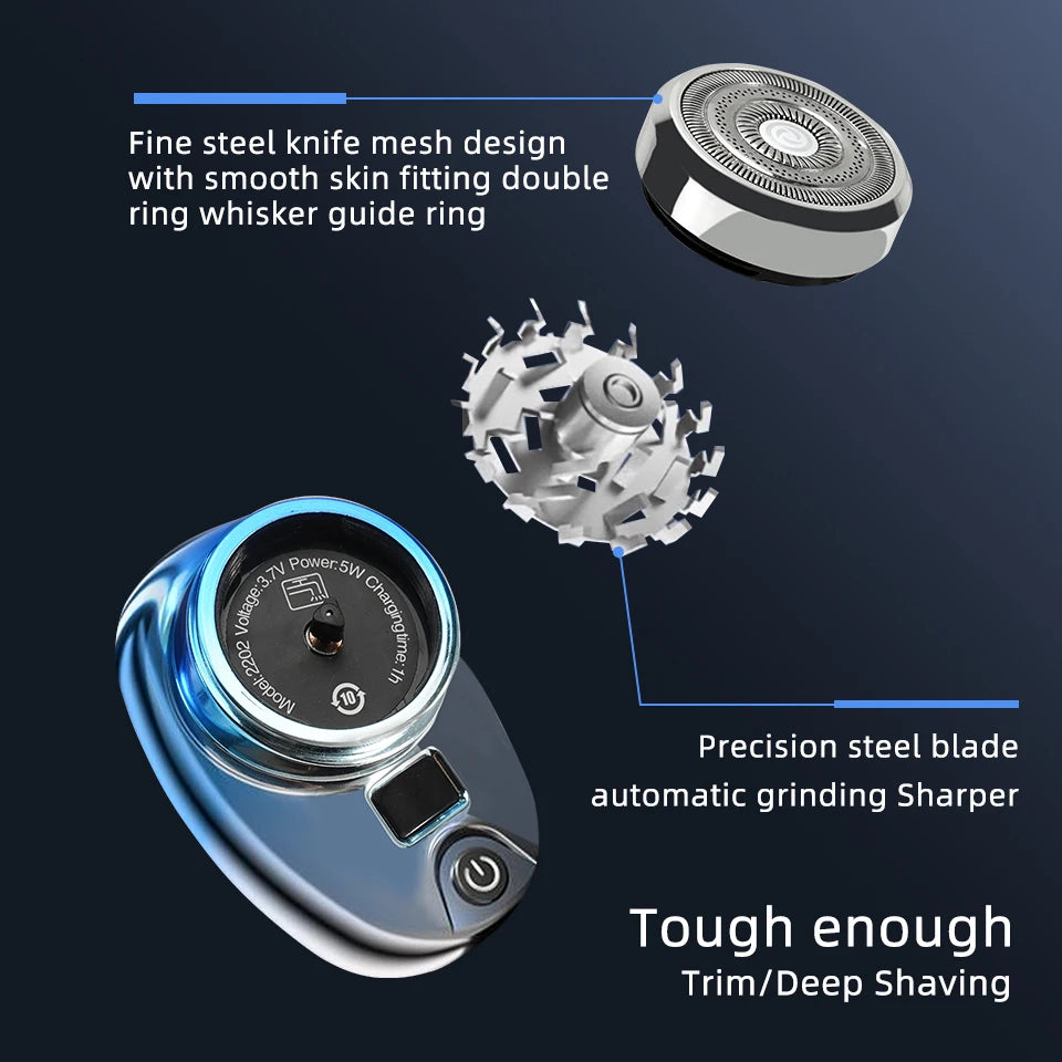 Portable Mini Electric Razor with Wet and Dry Functionality, Fast Charging, Digital Display, and Upgraded 1-Hour Charge Time
