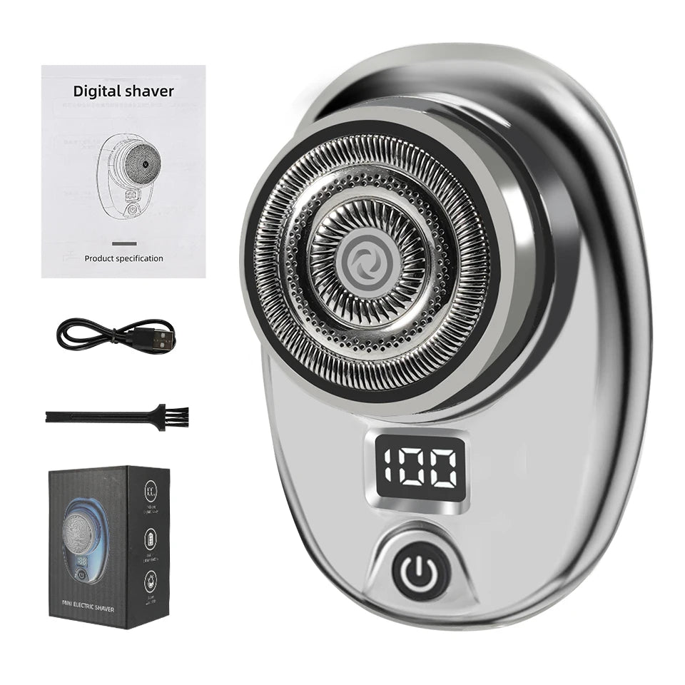 Portable Mini Electric Razor with Wet and Dry Functionality, Fast Charging, Digital Display, and Upgraded 1-Hour Charge Time