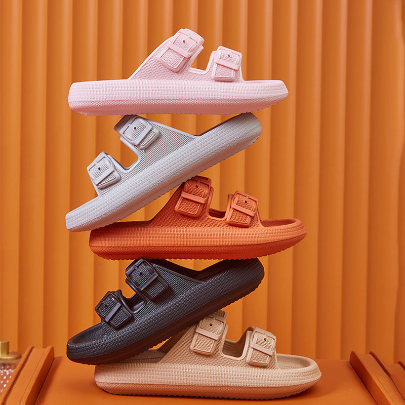 Comfy Buckle Platform Sandals