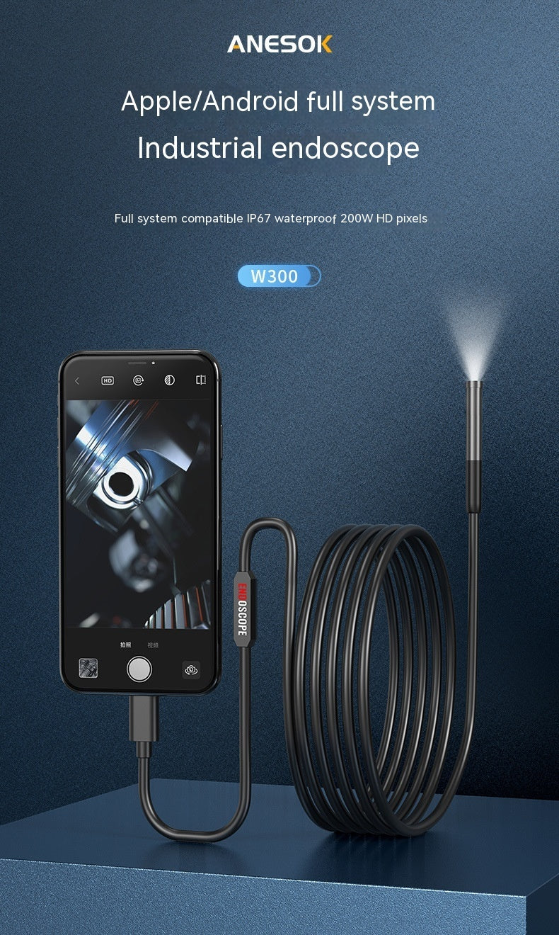 Single Lens HD Industrial Pipe Endoscope Support Three-in-one Mobile Phone Endoscope - Big Cart Sky