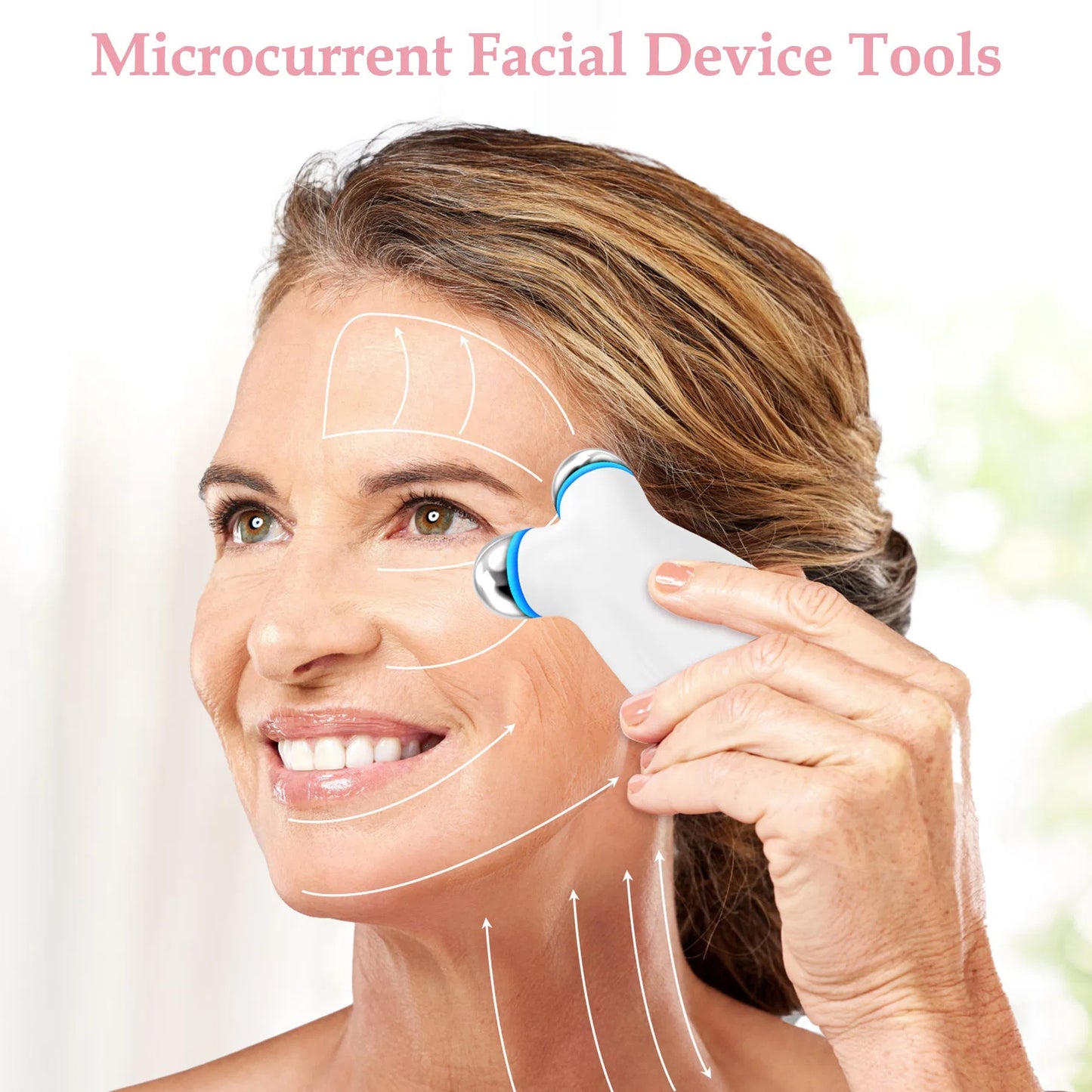 Anti Aging And Wrinkles Microcurrent Facial Device, Boost Skin Care Products Absorption - White - Big Cart Sky