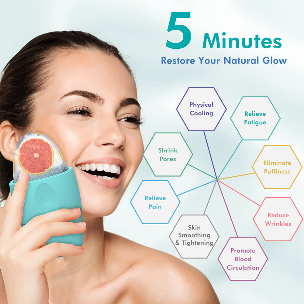 Silicone Ice Face Roller Contour Shrink Pores Remove Dark Circles Massage Skin Beauty Facial Roller For Eyes Neck Skin Care Tool - Big Cart Sky