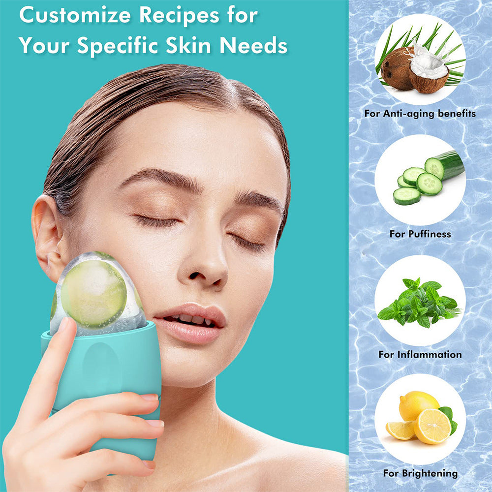 Silicone Ice Face Roller Contour Shrink Pores Remove Dark Circles Massage Skin Beauty Facial Roller For Eyes Neck Skin Care Tool - Big Cart Sky