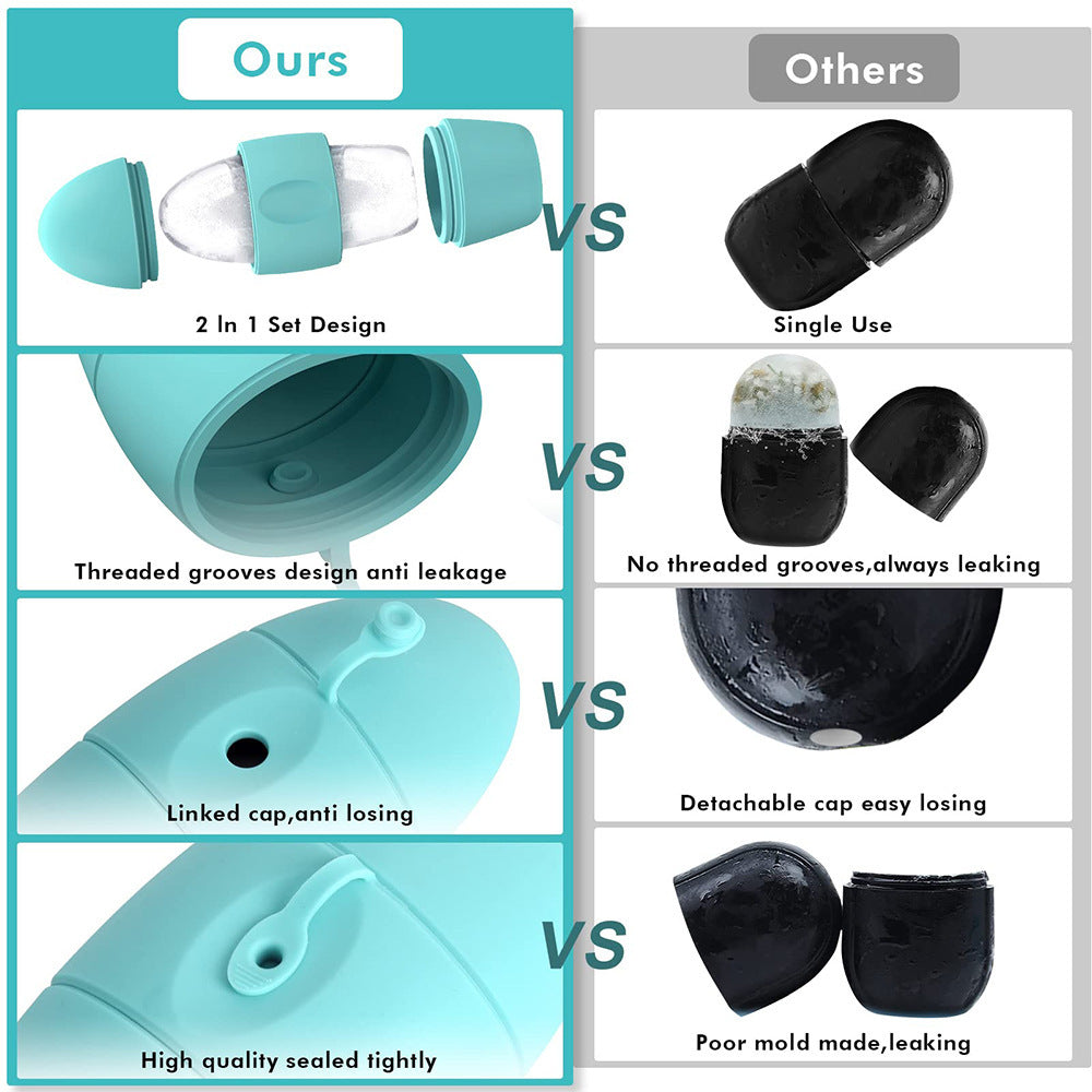 Silicone Ice Face Roller Contour Shrink Pores Remove Dark Circles Massage Skin Beauty Facial Roller For Eyes Neck Skin Care Tool - Big Cart Sky