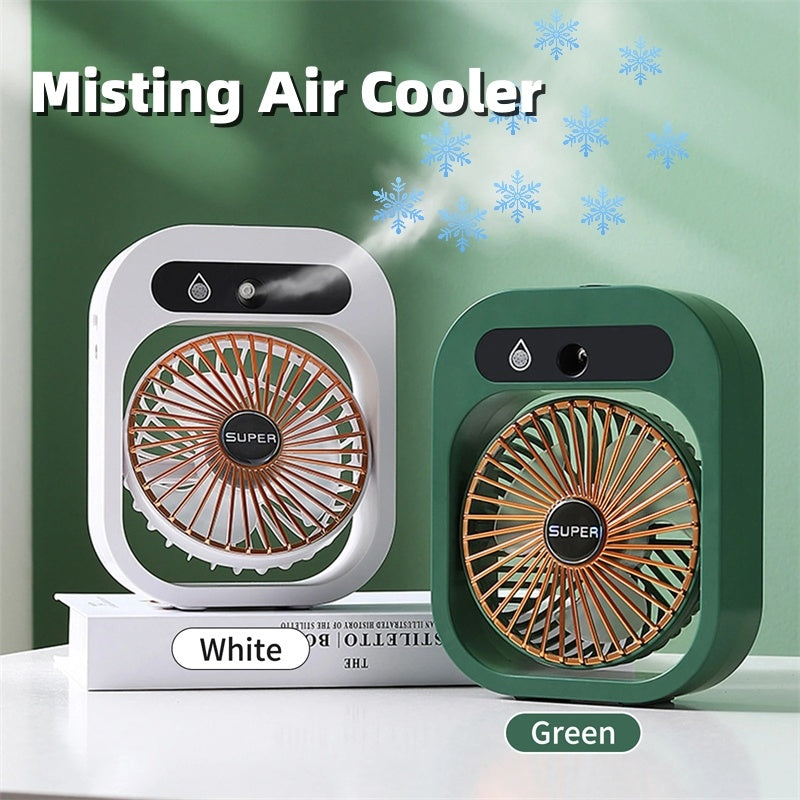 Air Conditioning Fan Desk Misting Fan Air Cooler Cooling USB Rechargeable Humidifier Portable Spray Fan With 3 Wind Speeds Mist Fan For Home - Big Cart Sky