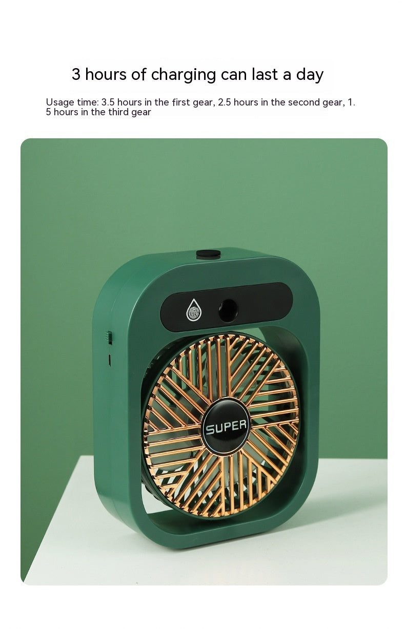 Air Conditioning Fan Desk Misting Fan Air Cooler Cooling USB Rechargeable Humidifier Portable Spray Fan With 3 Wind Speeds Mist Fan For Home - Big Cart Sky