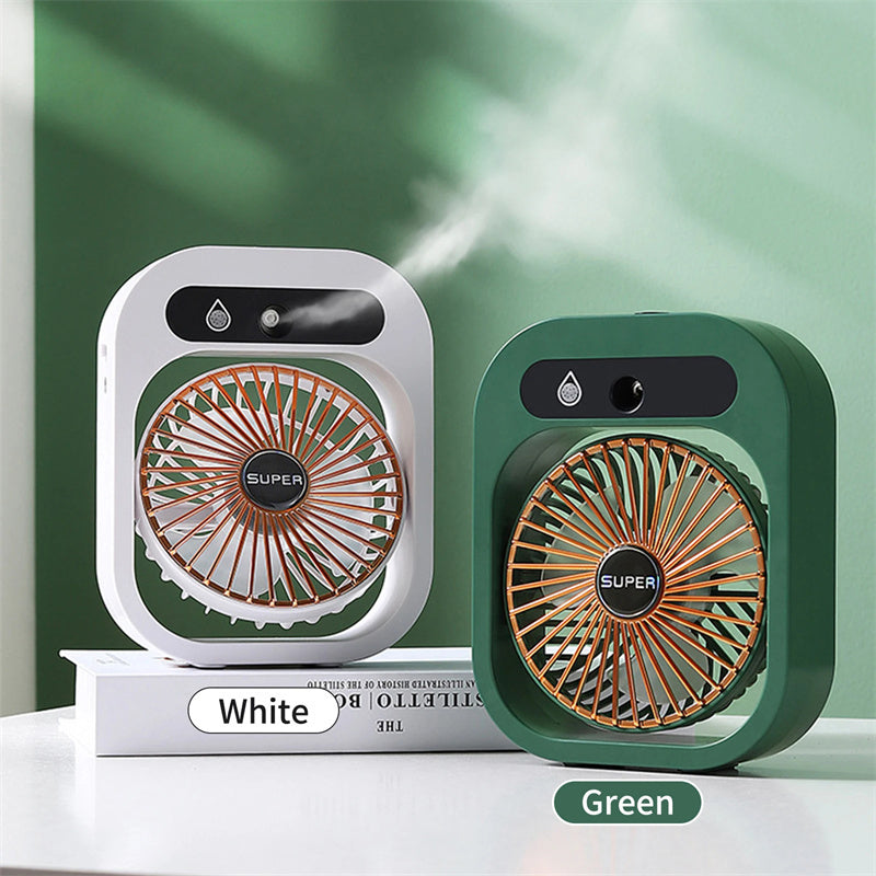 Air Conditioning Fan Desk Misting Fan Air Cooler Cooling USB Rechargeable Humidifier Portable Spray Fan With 3 Wind Speeds Mist Fan For Home - Big Cart Sky