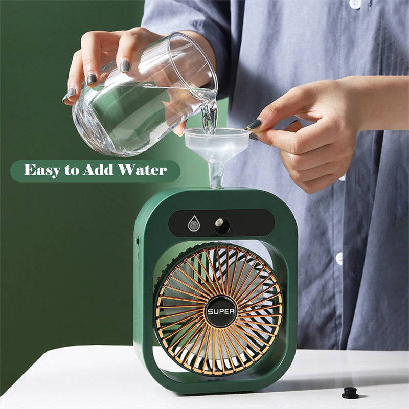 Air Conditioning Fan Desk Misting Fan Air Cooler Cooling USB Rechargeable Humidifier Portable Spray Fan With 3 Wind Speeds Mist Fan For Home - Big Cart Sky