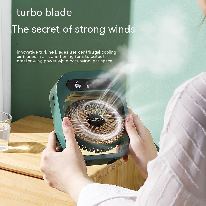 Air Conditioning Fan Desk Misting Fan Air Cooler Cooling USB Rechargeable Humidifier Portable Spray Fan With 3 Wind Speeds Mist Fan For Home - Big Cart Sky