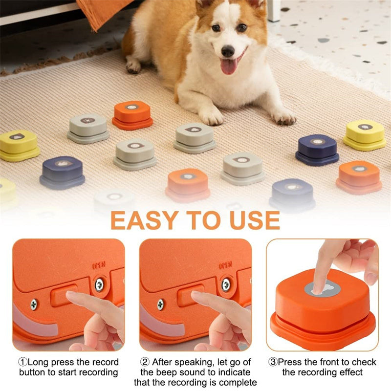 4 Colors Pet Communication Button One-click Prevent Physical Inactivity Recordable Dog Talking Button Toy Cat Toy Pet Products - Big Cart Sky