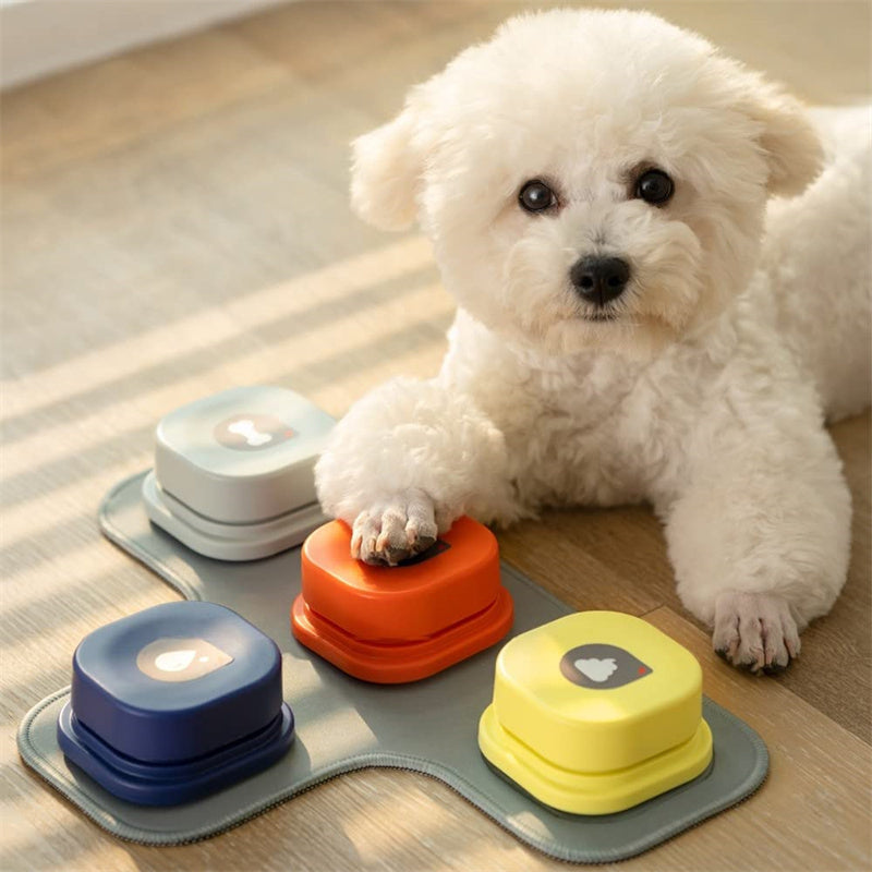4 Colors Pet Communication Button One-click Prevent Physical Inactivity Recordable Dog Talking Button Toy Cat Toy Pet Products - Big Cart Sky