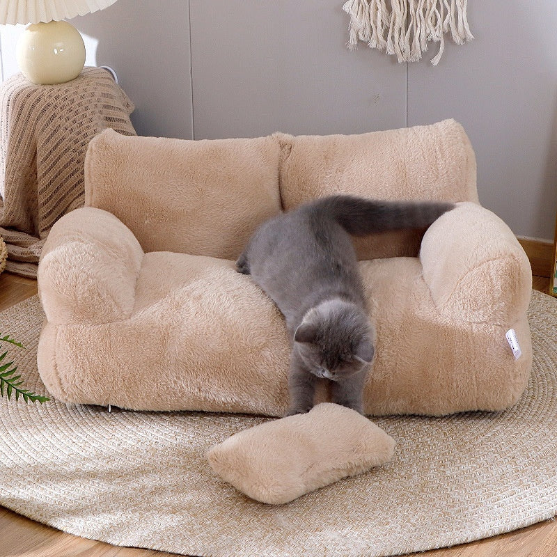 Luxury Cat Bed Sofa Winter Warm Cat Nest Pet Bed For Small Medium Dogs Cats Comfortable Plush Puppy Bed Pet Supplies - Big Cart Sky