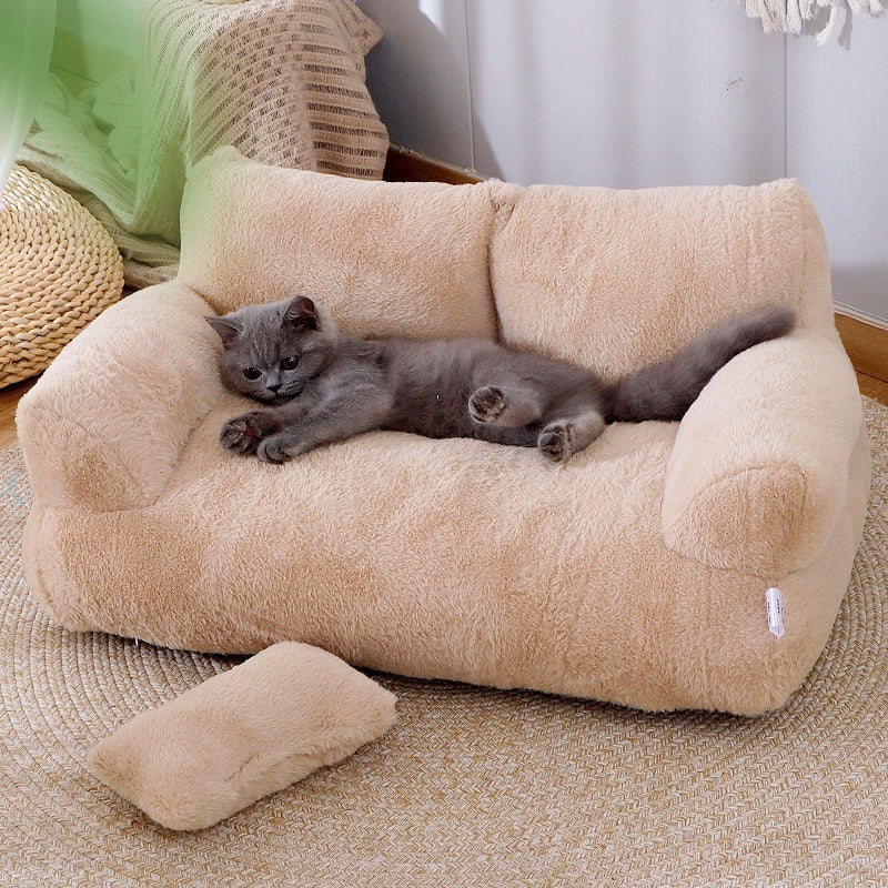 Luxury Cat Bed Sofa Winter Warm Cat Nest Pet Bed For Small Medium Dogs Cats Comfortable Plush Puppy Bed Pet Supplies - Big Cart Sky