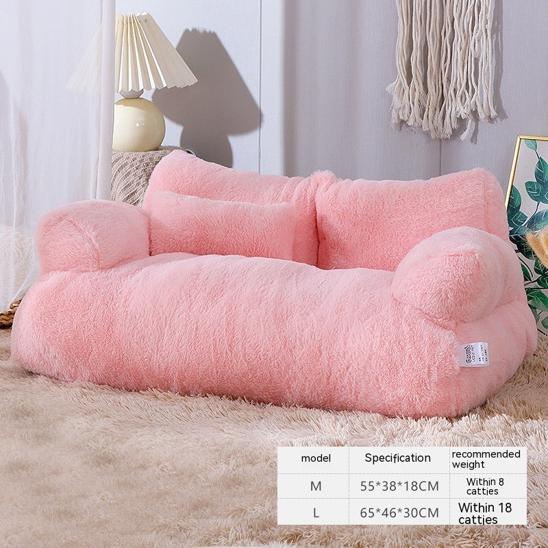 Luxury Cat Bed Sofa Winter Warm Cat Nest Pet Bed For Small Medium Dogs Cats Comfortable Plush Puppy Bed Pet Supplies - Big Cart Sky