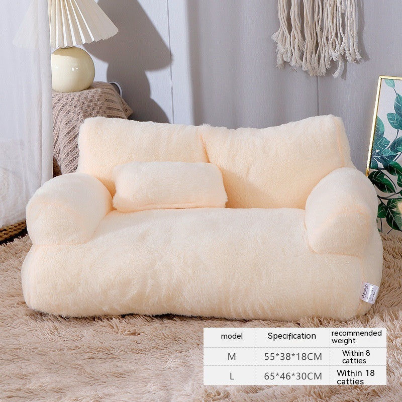 Luxury Cat Bed Sofa Winter Warm Cat Nest Pet Bed For Small Medium Dogs Cats Comfortable Plush Puppy Bed Pet Supplies - Big Cart Sky