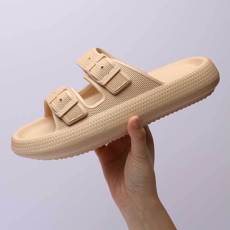 Platform Slippers Women's Summer Buckle Home Shoes Fashion Outdoor Wear Soft Bottom Sandals - Big Cart Sky