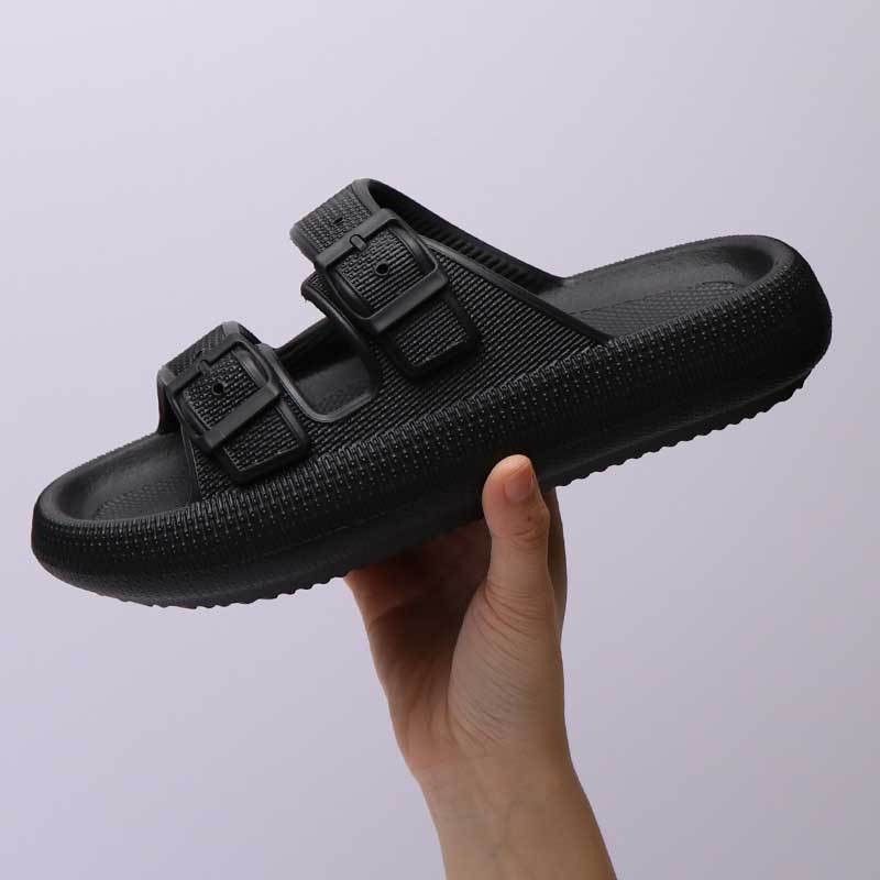 Platform Slippers Women's Summer Buckle Home Shoes Fashion Outdoor Wear Soft Bottom Sandals - Big Cart Sky