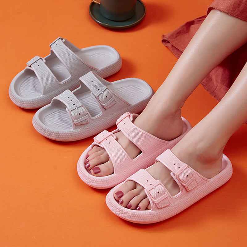 Platform Slippers Women's Summer Buckle Home Shoes Fashion Outdoor Wear Soft Bottom Sandals - Big Cart Sky