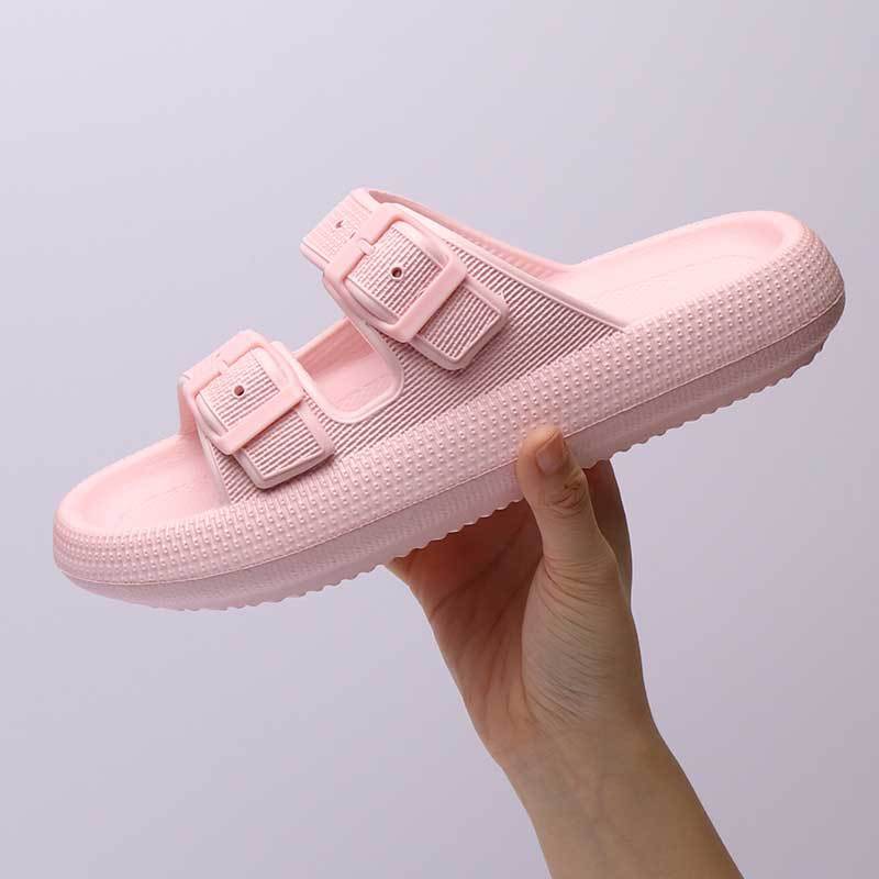 Platform Slippers Women's Summer Buckle Home Shoes Fashion Outdoor Wear Soft Bottom Sandals - Big Cart Sky