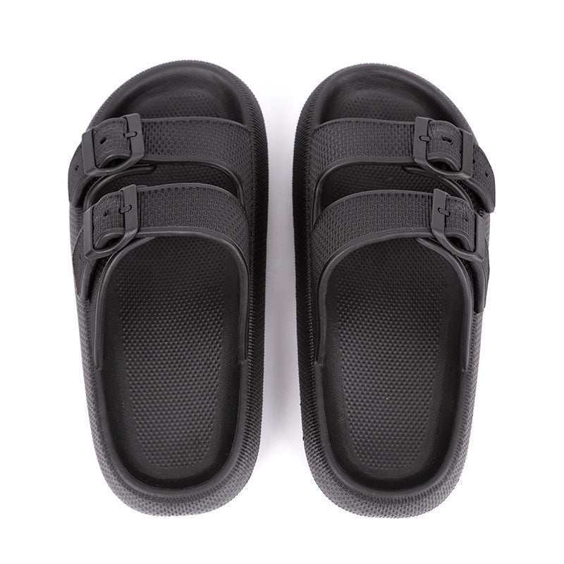 Platform Slippers Women's Summer Buckle Home Shoes Fashion Outdoor Wear Soft Bottom Sandals - Big Cart Sky