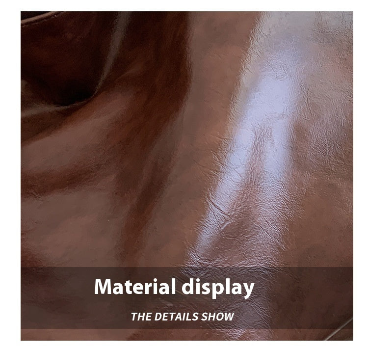 Vintage Women's Tote Bag Athletic Casual Fashion Large Capacity Leather Shoulder Bag Shopper Harajuku Simple Handbag - Big Cart Sky