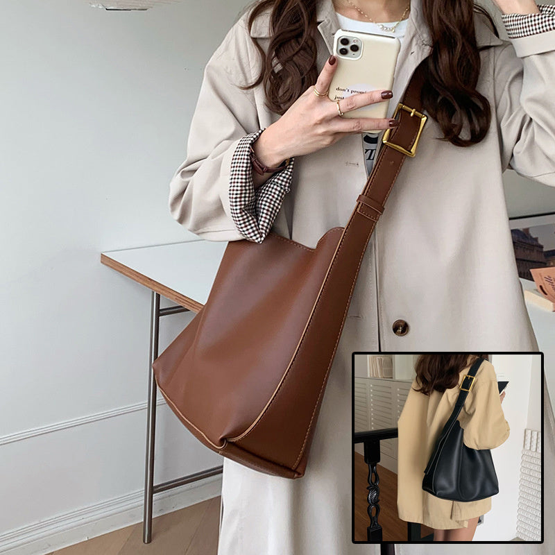 Women's Shoulder Bag Solid Fashion Handbag Crossbody Bag Women's Minimalist PU Leather Bag - Big Cart Sky