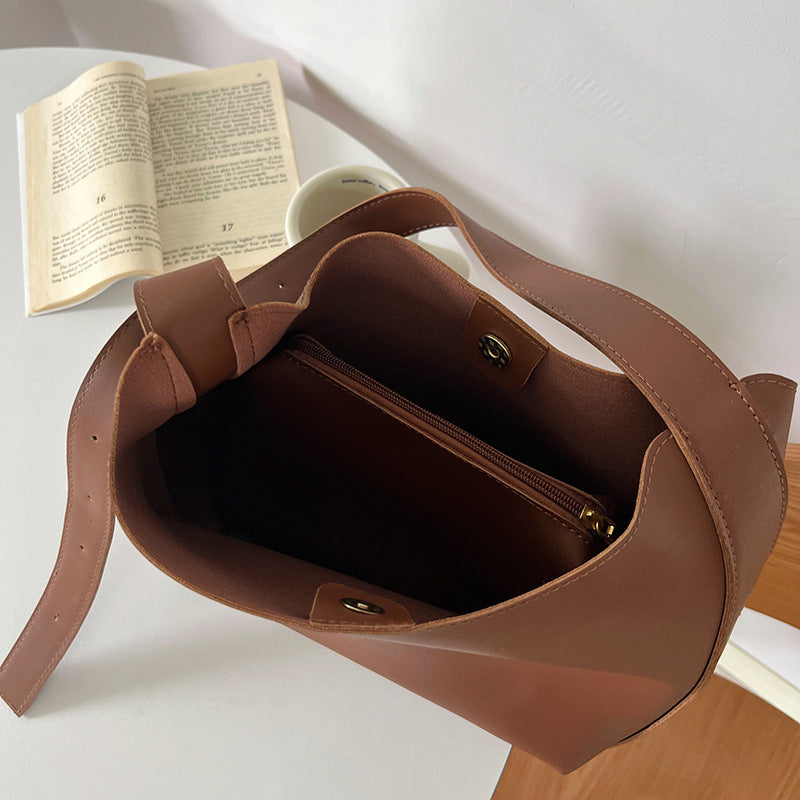 Women's Shoulder Bag Solid Fashion Handbag Crossbody Bag Women's Minimalist PU Leather Bag - Big Cart Sky