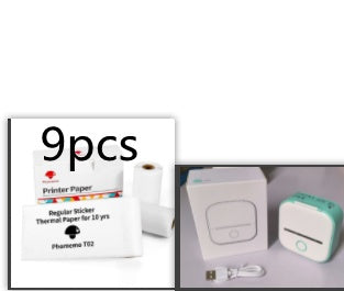 Portable Mini Thermal Label Printer Home Photo Printer Student Wrong Question Printer Bluetooth-compatible Mini Label Printer Price Tag - Big Cart Sky