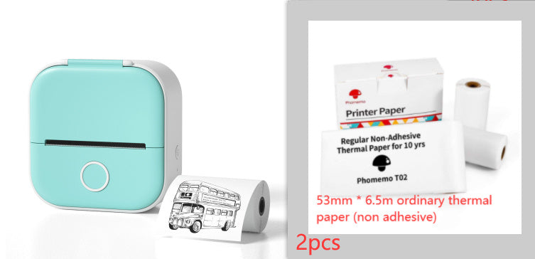 Portable Mini Thermal Label Printer Home Photo Printer Student Wrong Question Printer Bluetooth-compatible Mini Label Printer Price Tag - Big Cart Sky