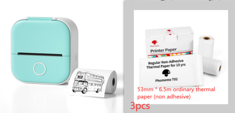Portable Mini Thermal Label Printer Home Photo Printer Student Wrong Question Printer Bluetooth-compatible Mini Label Printer Price Tag - Big Cart Sky