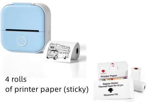 Portable Mini Thermal Label Printer Home Photo Printer Student Wrong Question Printer Bluetooth-compatible Mini Label Printer Price Tag - Big Cart Sky