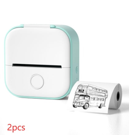 Portable Mini Thermal Label Printer Home Photo Printer Student Wrong Question Printer Bluetooth-compatible Mini Label Printer Price Tag - Big Cart Sky
