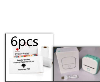 Portable Mini Thermal Label Printer Home Photo Printer Student Wrong Question Printer Bluetooth-compatible Mini Label Printer Price Tag - Big Cart Sky