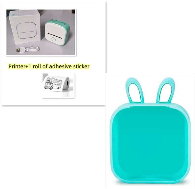 Portable Mini Thermal Label Printer Home Photo Printer Student Wrong Question Printer Bluetooth-compatible Mini Label Printer Price Tag - Big Cart Sky