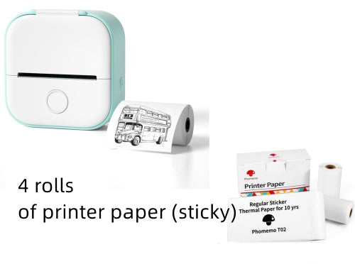 Portable Mini Thermal Label Printer Home Photo Printer Student Wrong Question Printer Bluetooth-compatible Mini Label Printer Price Tag - Big Cart Sky