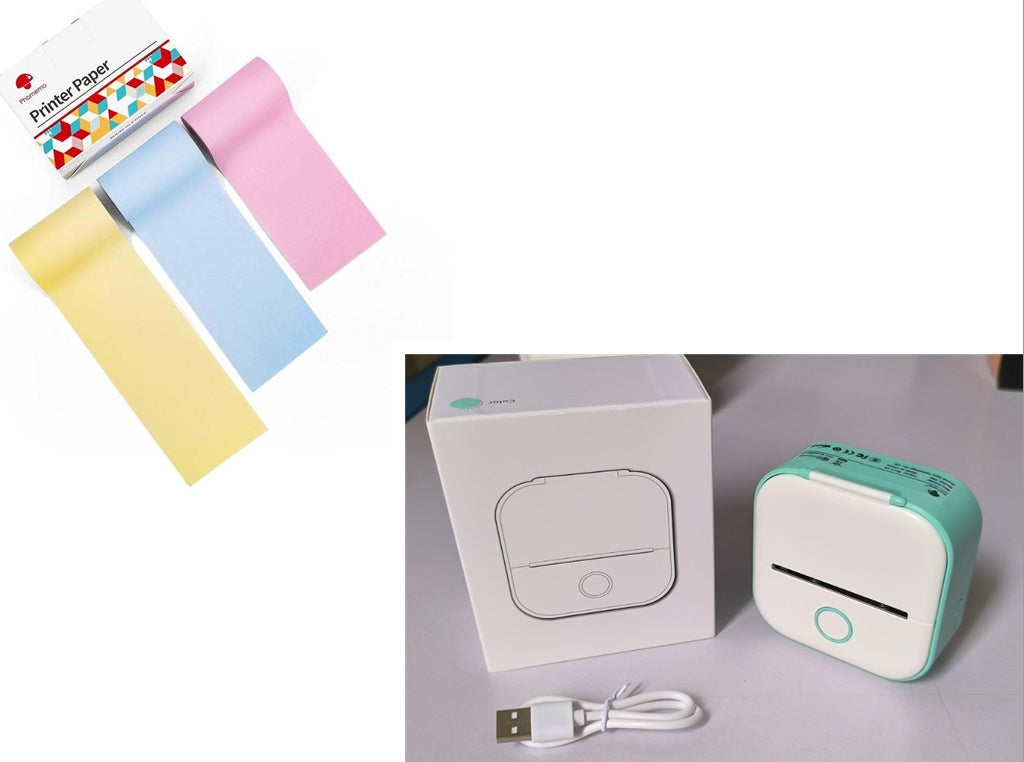 Portable Mini Thermal Label Printer Home Photo Printer Student Wrong Question Printer Bluetooth-compatible Mini Label Printer Price Tag - Big Cart Sky