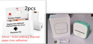 Portable Mini Thermal Label Printer Home Photo Printer Student Wrong Question Printer Bluetooth-compatible Mini Label Printer Price Tag - Big Cart Sky