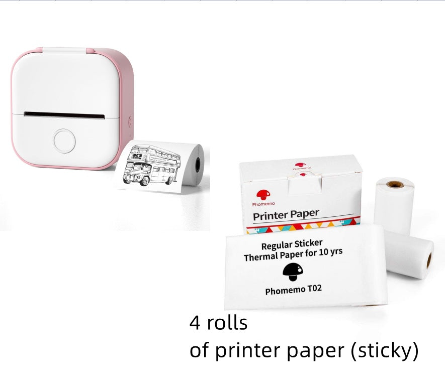 Portable Mini Thermal Label Printer Home Photo Printer Student Wrong Question Printer Bluetooth-compatible Mini Label Printer Price Tag - Big Cart Sky