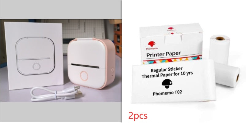 Portable Mini Thermal Label Printer Home Photo Printer Student Wrong Question Printer Bluetooth-compatible Mini Label Printer Price Tag - Big Cart Sky
