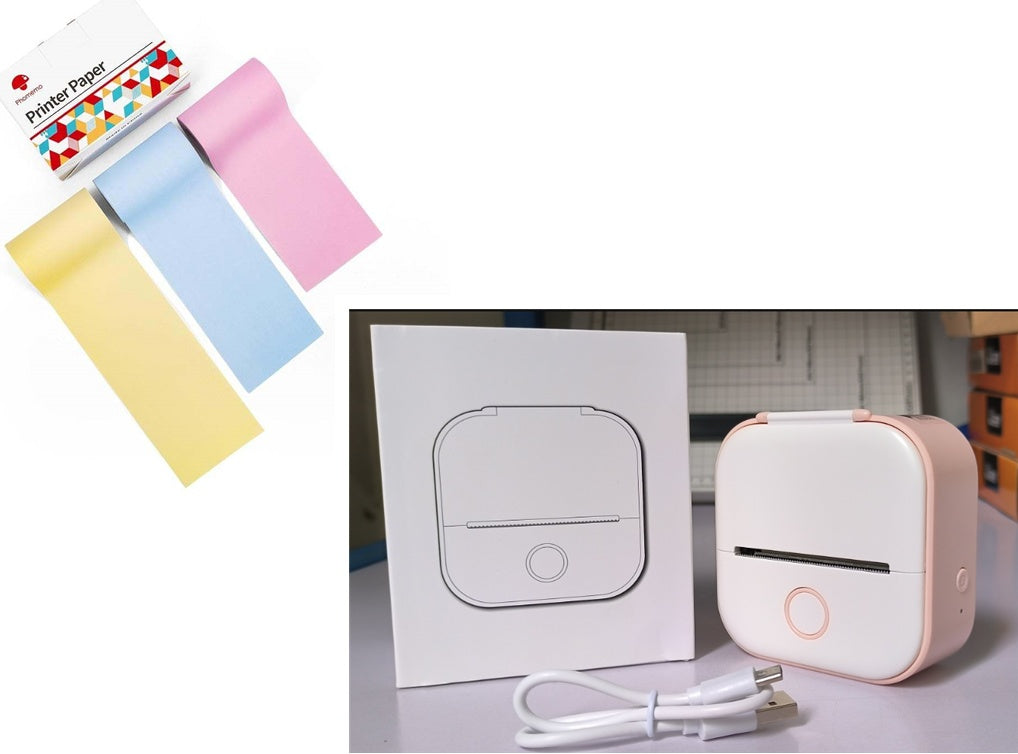 Portable Mini Thermal Label Printer Home Photo Printer Student Wrong Question Printer Bluetooth-compatible Mini Label Printer Price Tag - Big Cart Sky