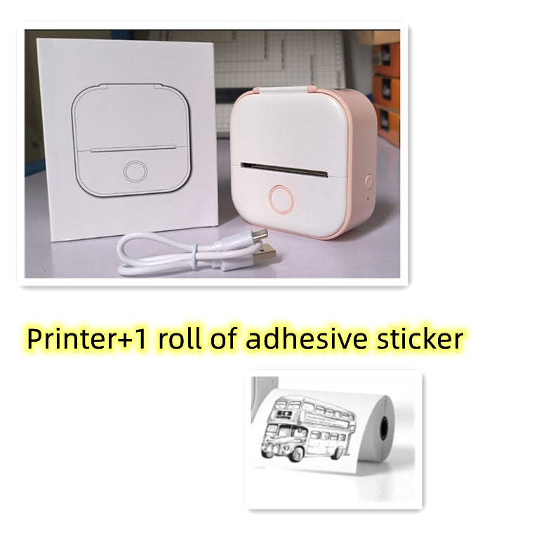 Portable Mini Thermal Label Printer Home Photo Printer Student Wrong Question Printer Bluetooth-compatible Mini Label Printer Price Tag - Big Cart Sky