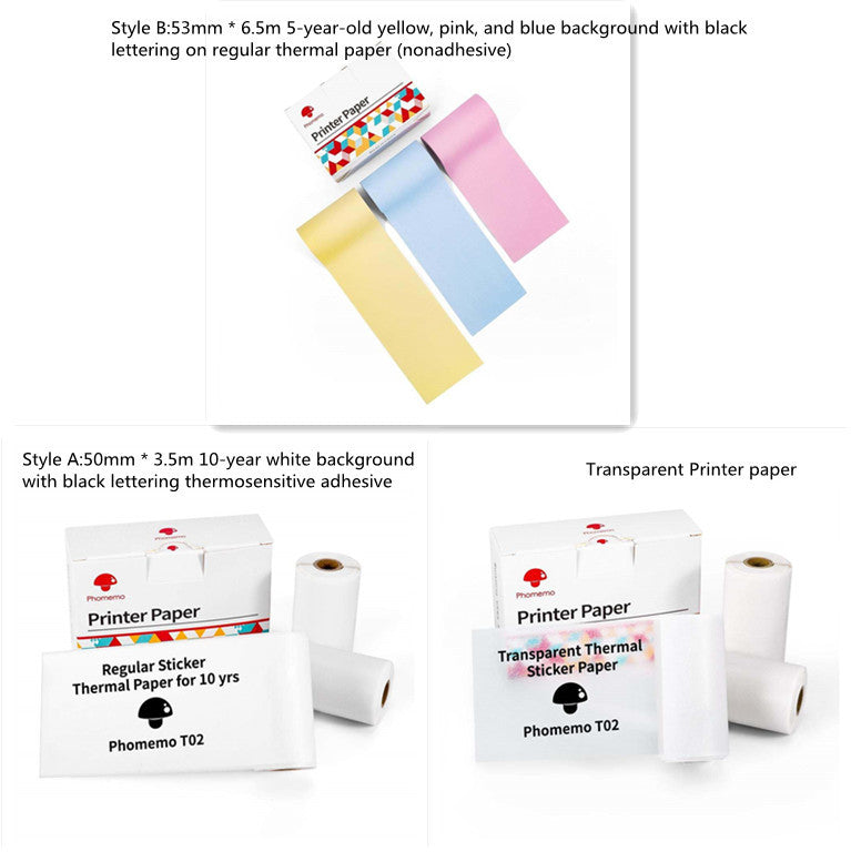 Portable Mini Thermal Label Printer Home Photo Printer Student Wrong Question Printer Bluetooth-compatible Mini Label Printer Price Tag - Big Cart Sky