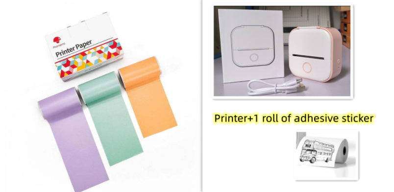 Portable Mini Thermal Label Printer Home Photo Printer Student Wrong Question Printer Bluetooth-compatible Mini Label Printer Price Tag - Big Cart Sky