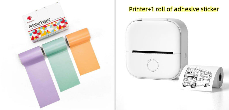Portable Mini Thermal Label Printer Home Photo Printer Student Wrong Question Printer Bluetooth-compatible Mini Label Printer Price Tag - Big Cart Sky