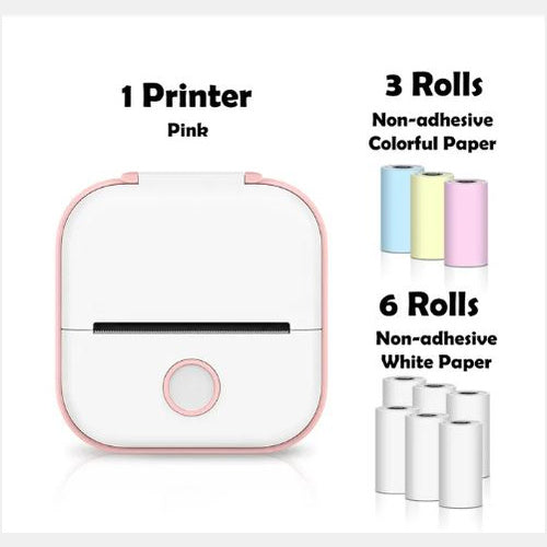 Portable Mini Thermal Label Printer Home Photo Printer Student Wrong Question Printer Bluetooth-compatible Mini Label Printer Price Tag - Big Cart Sky
