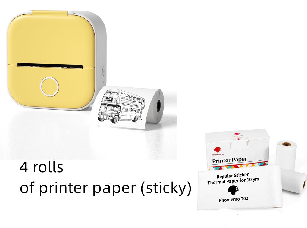 Portable Mini Thermal Label Printer Home Photo Printer Student Wrong Question Printer Bluetooth-compatible Mini Label Printer Price Tag - Big Cart Sky