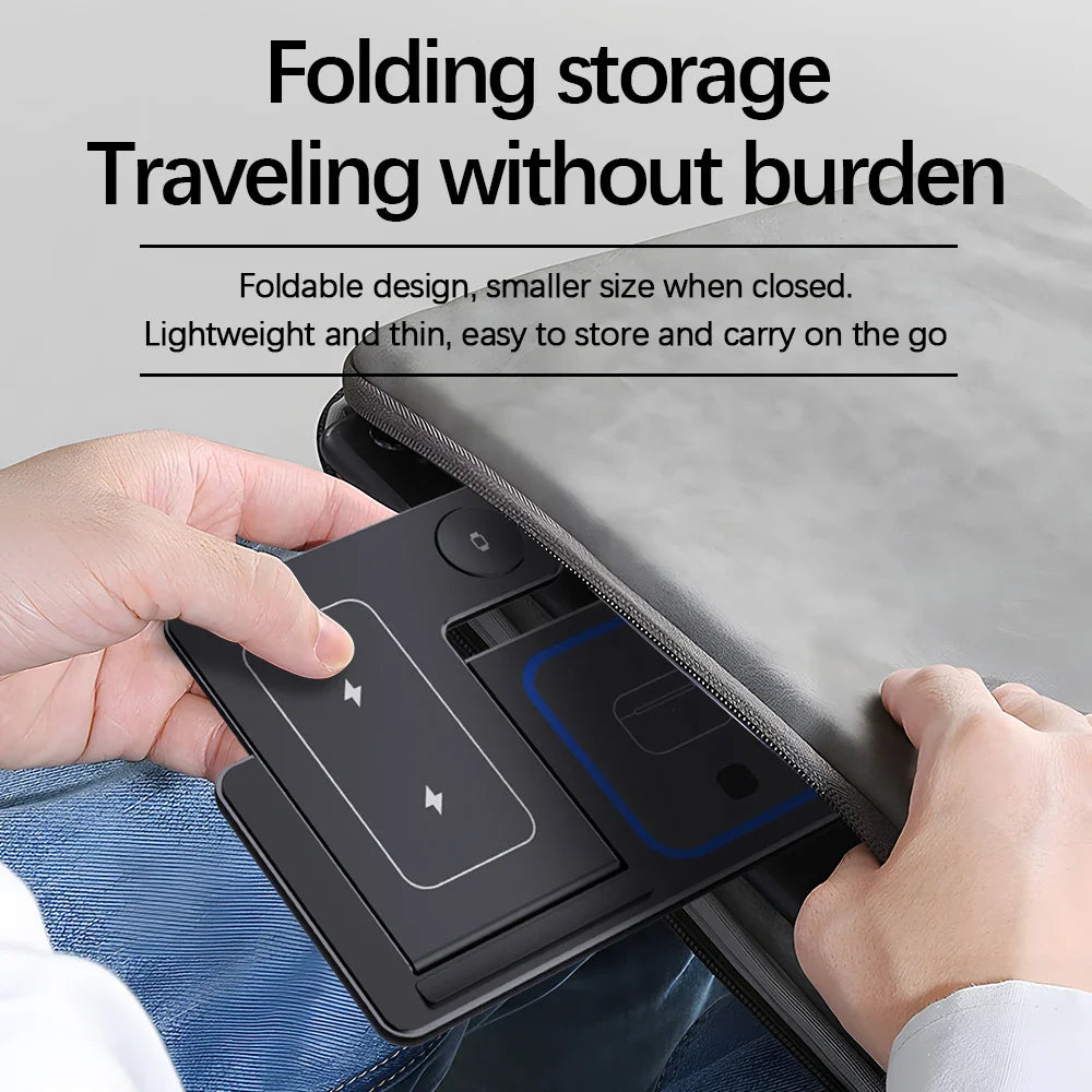 15W 3 In 1 LED Fast Wireless Charger Stand Foldable Charging Station For Smart Phone 15 14 13 12 11 IWatch 9 8 7 6 5 Airpods Pro - Big Cart Sky